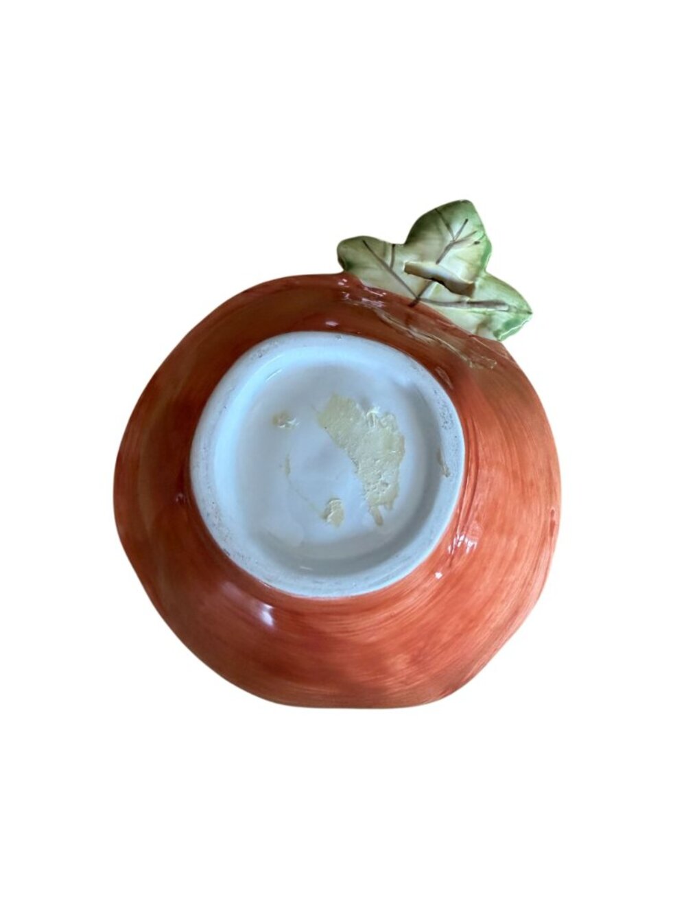 Ceramic Pumpkin Dip Serving Bowl Spreader 6" Fall Orange Glazed - Picture 7 of 9